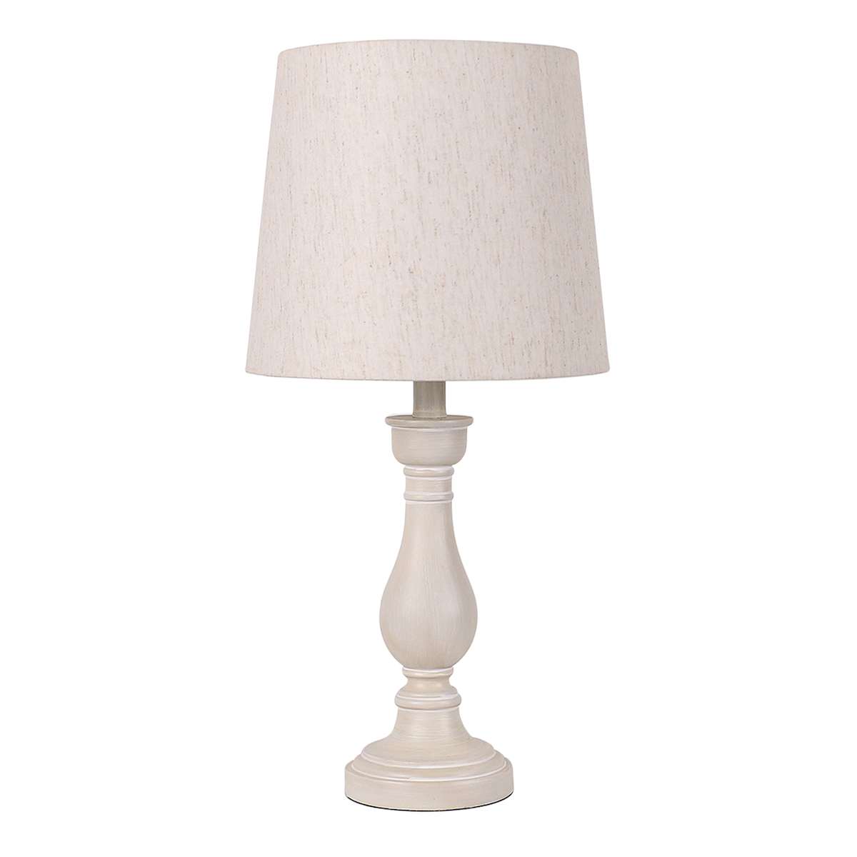 At Home White Spindle Medium Table Lamp With Shade 22.4"