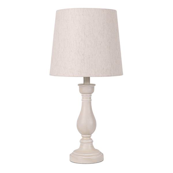 at home White Spindle Medium Table Lamp with Shade 22.4"
