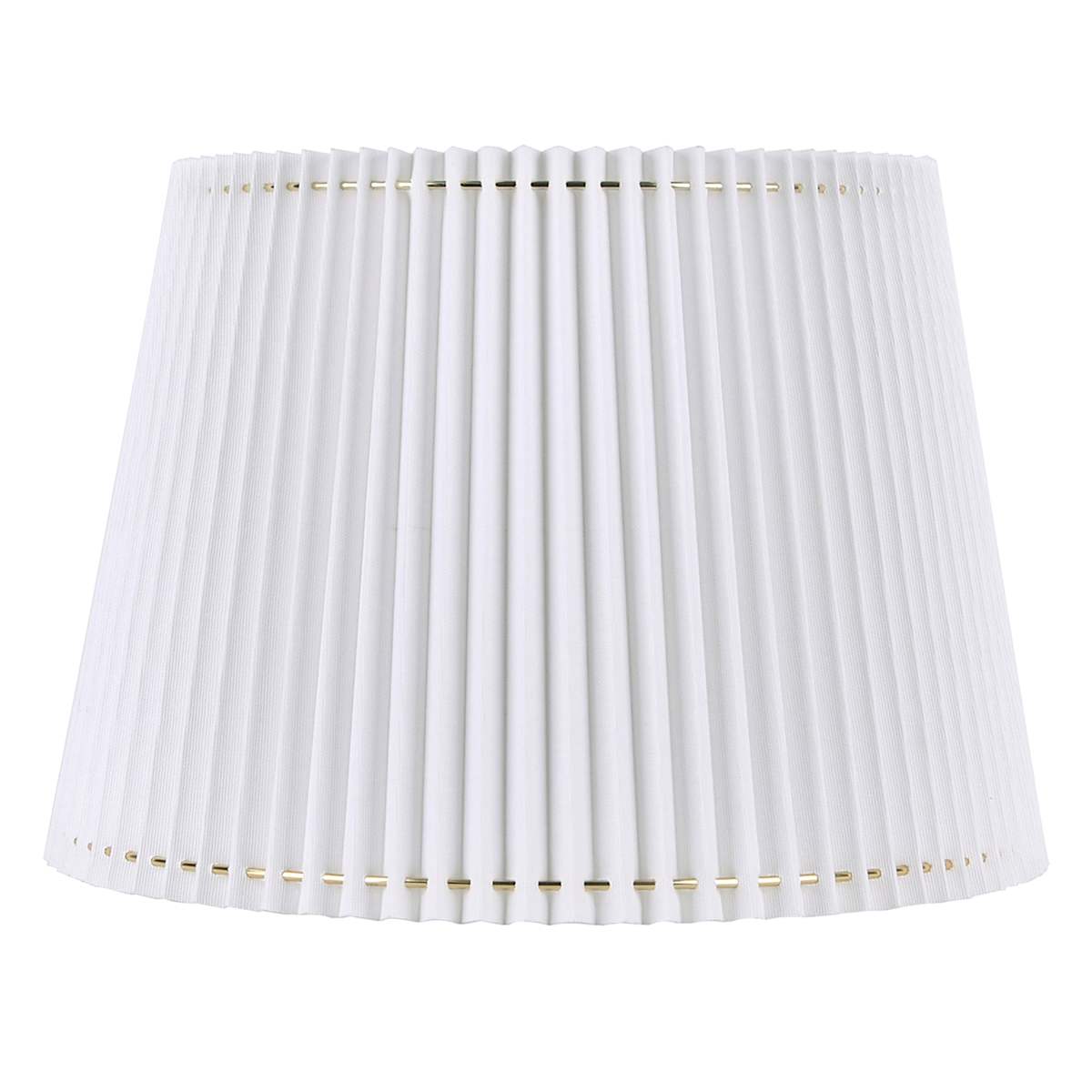 At Home White Stitched Pleat Large Taper Table Lamp Shade 13x17x12