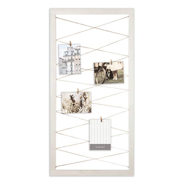 at home White String Collage with Clothespin Photo Clips 20X40
