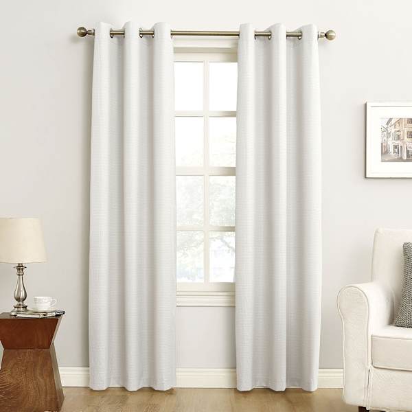 at home White Thermal Room Darkening Grommet Curtain Panel 63"