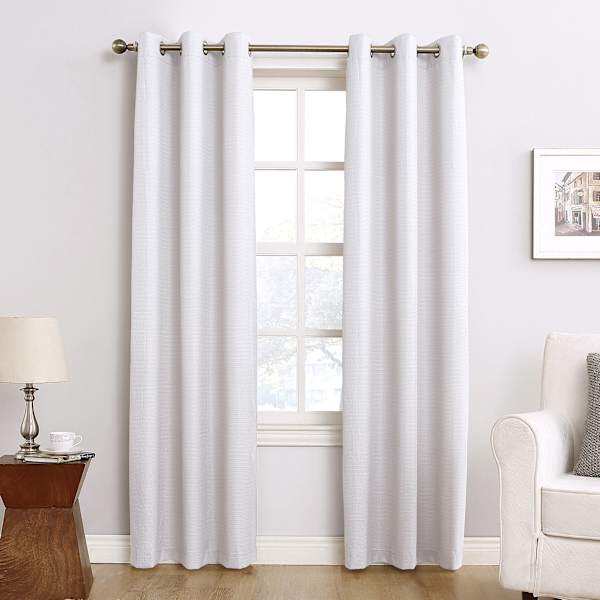 at home White Thermal Room Darkening Grommet Curtain Panel 84"