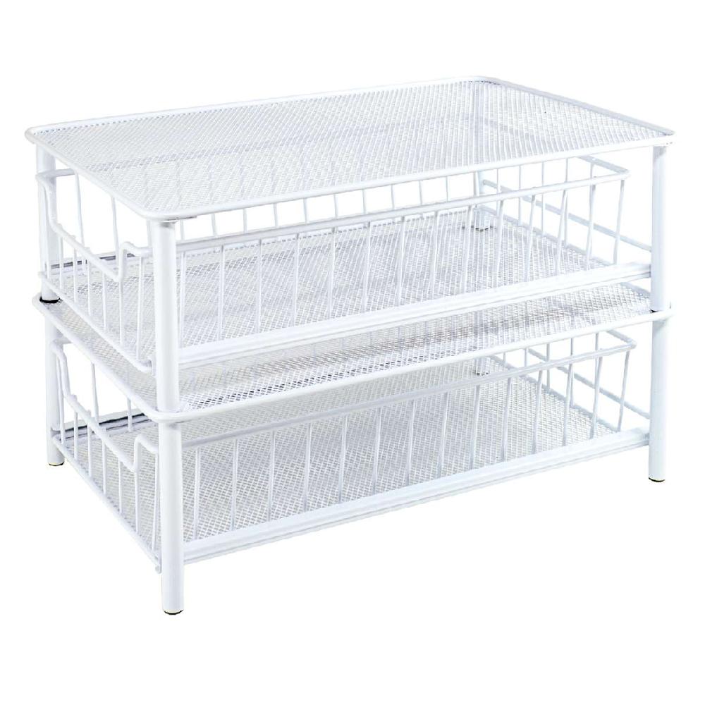 At Home White Under The Sink Storage Organizer Small