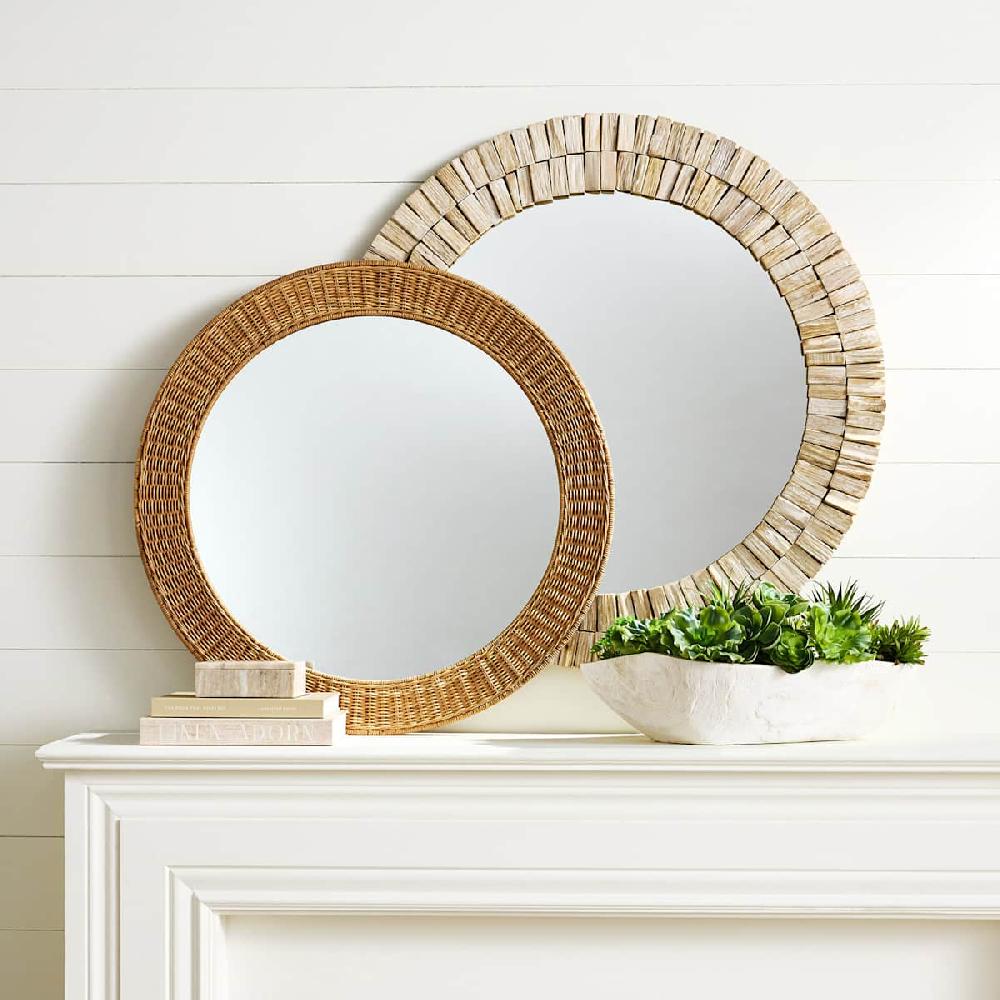 At Home Whitewashed Organic Wooden Decorative Bowl 21x11