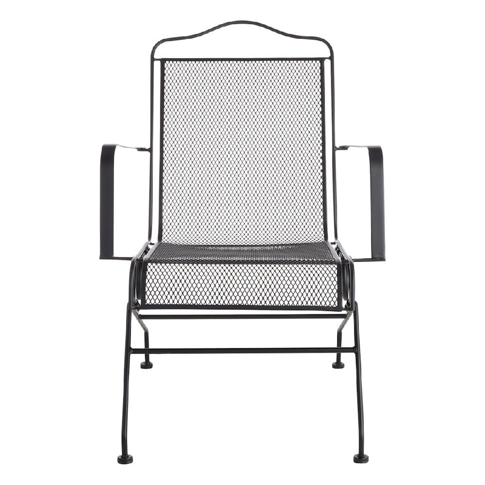 At Home Woodhill Metal Motion Patio Dining Chair Black