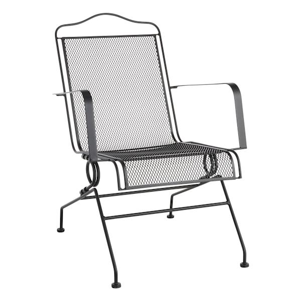 at home Woodhill Metal Motion Patio Dining Chair Black