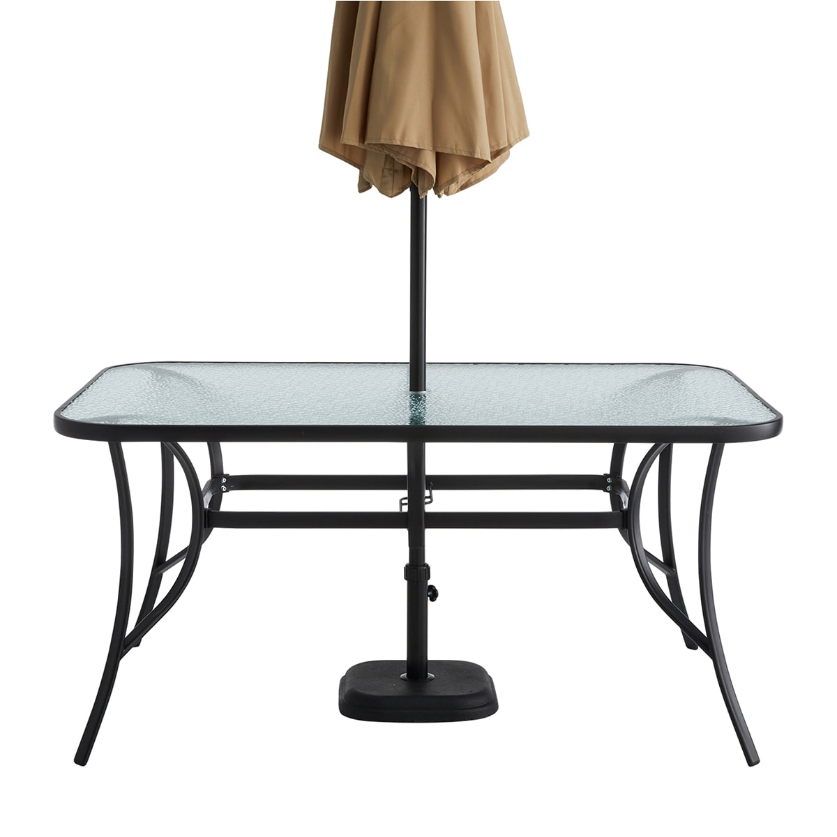 At Home Woodhill Rectangle Patio Dining Table Black
