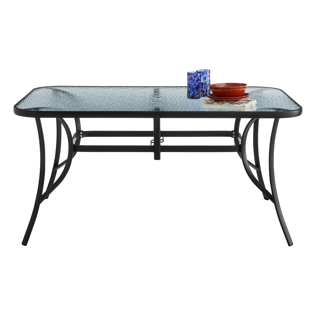 At Home Woodhill Rectangle Patio Dining Table Black