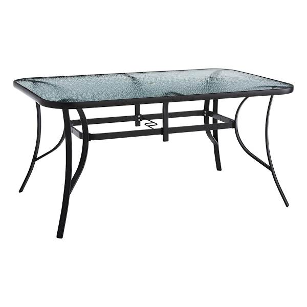 at home Woodhill Rectangle Patio Dining Table Black