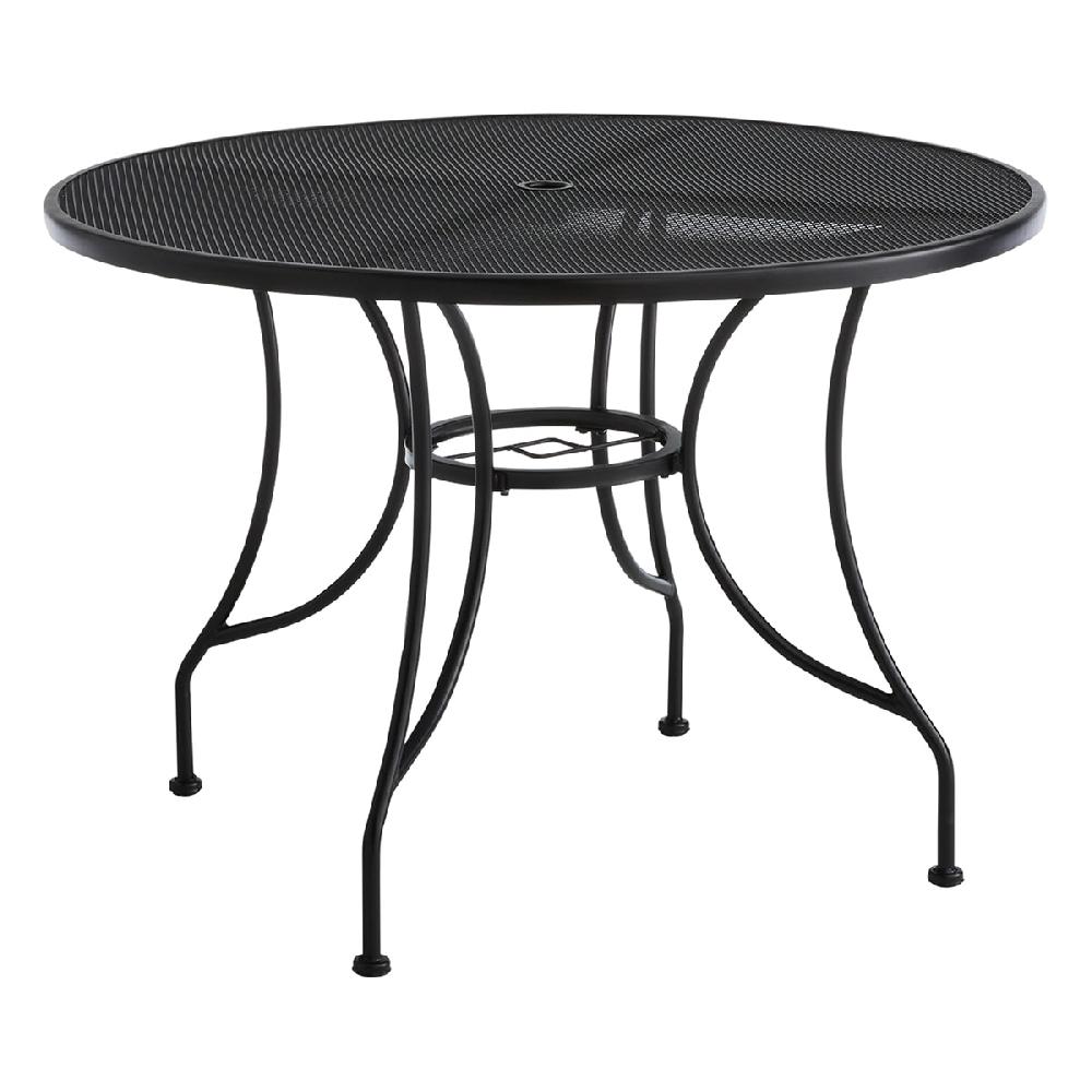 At Home Woodhill Round Metal Patio Dining Table Black