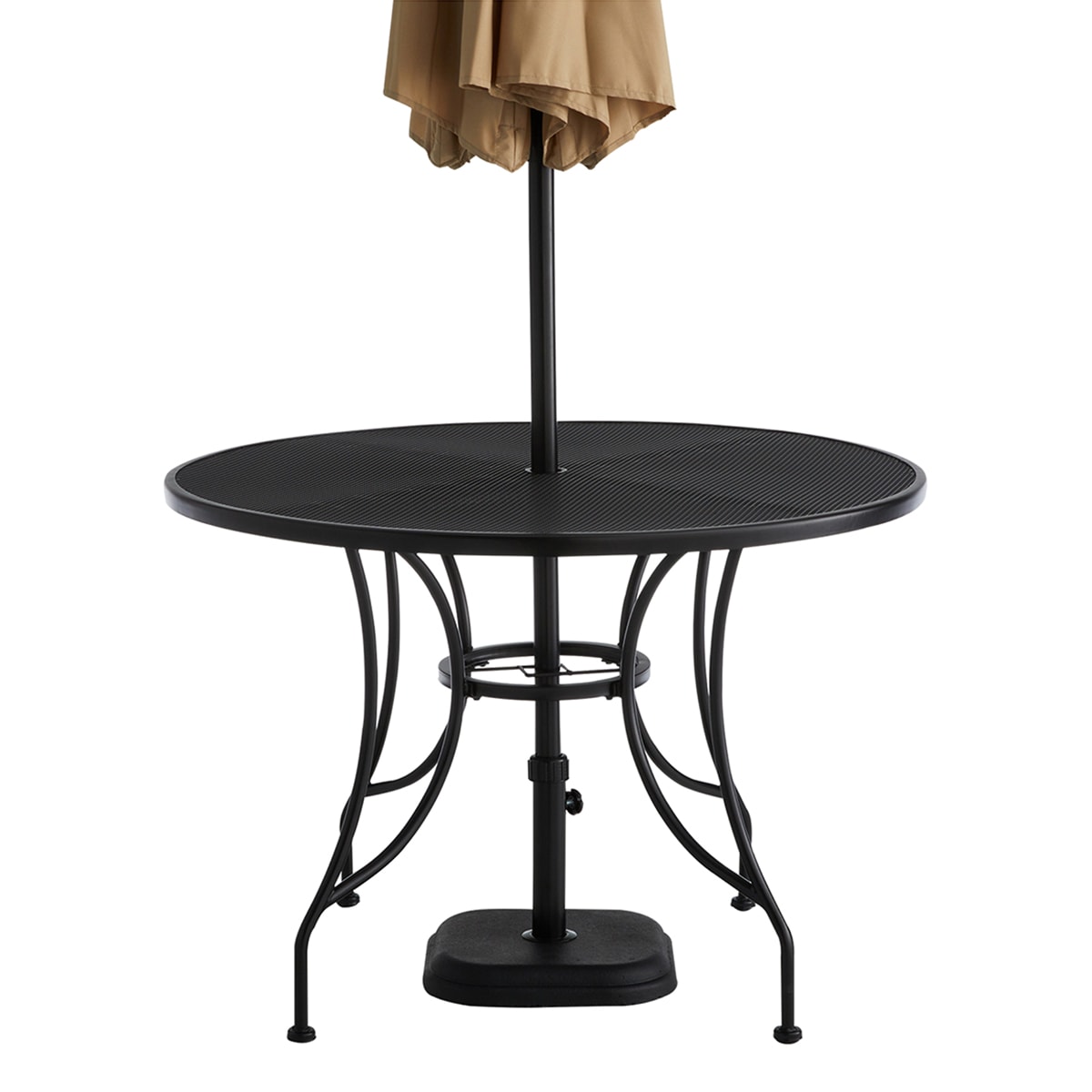 At Home Woodhill Round Metal Patio Dining Table Black