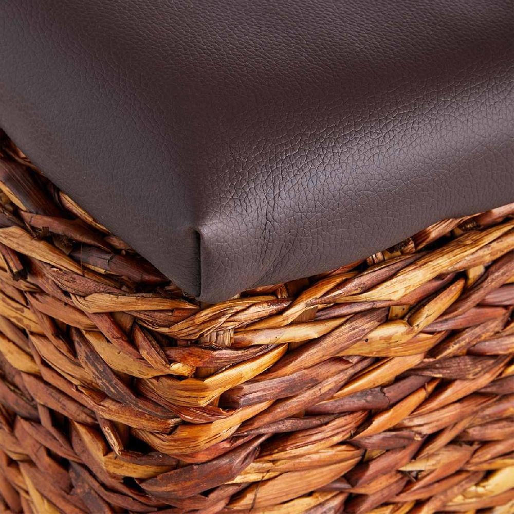 At Home Woven Brown Jute Storage Trunk With Black Lid Medium