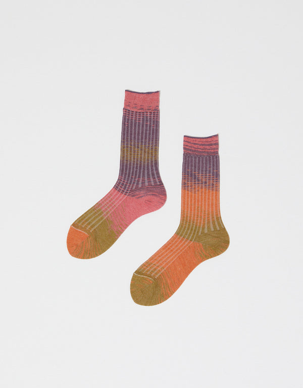 Atelier Delphine Japanese Ribbed Kasuri Socks