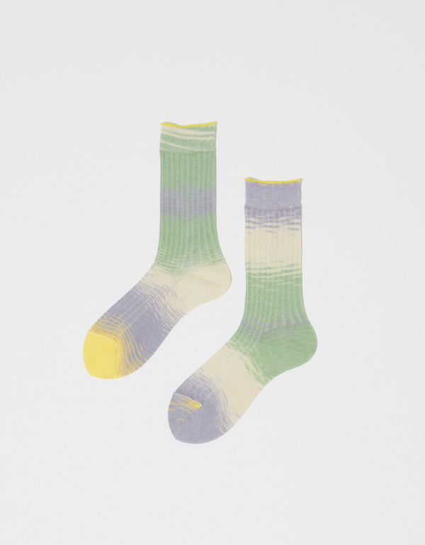 Atelier Delphine Japanese Ribbed Kasuri Socks