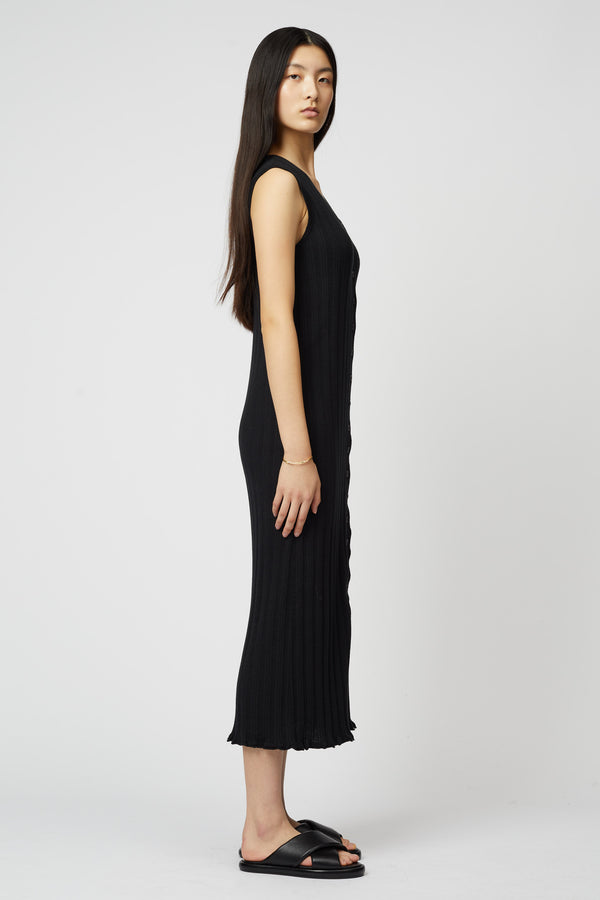 Atelier Delphine POINTELLE SLIM LONG VEST DRESS