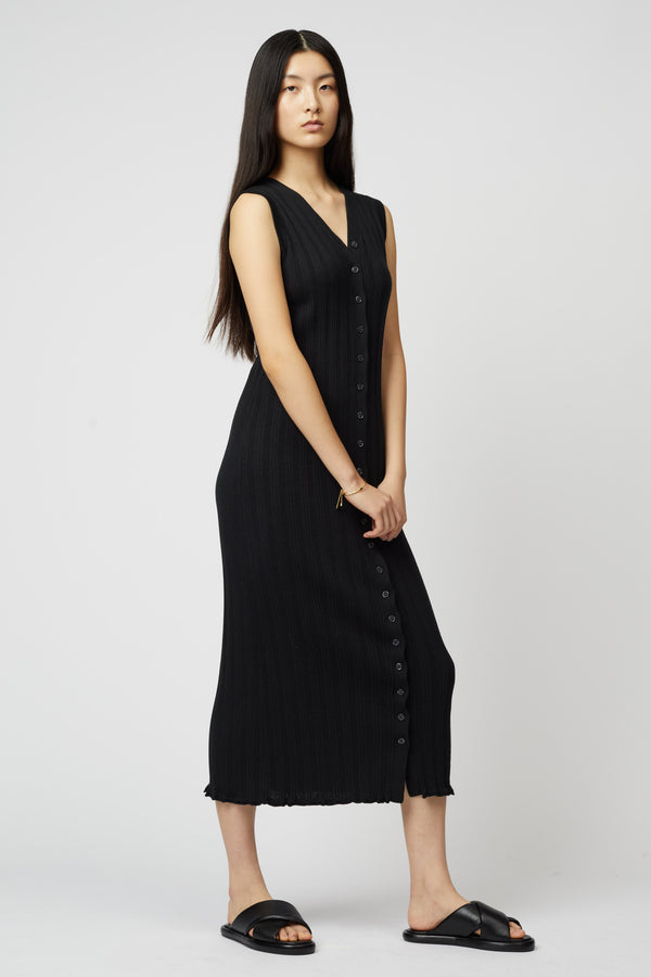 atelier delphine POINTELLE SLIM LONG VEST DRESS