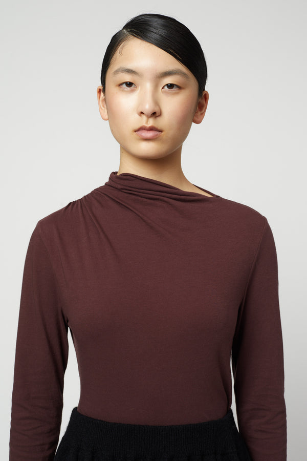 atelier delphine SHIRRED NECK RIB TOP