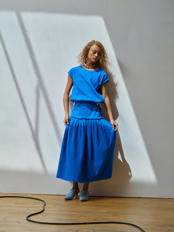 atelier delphine SLIP ON BLOUSE CAP SLEEVE