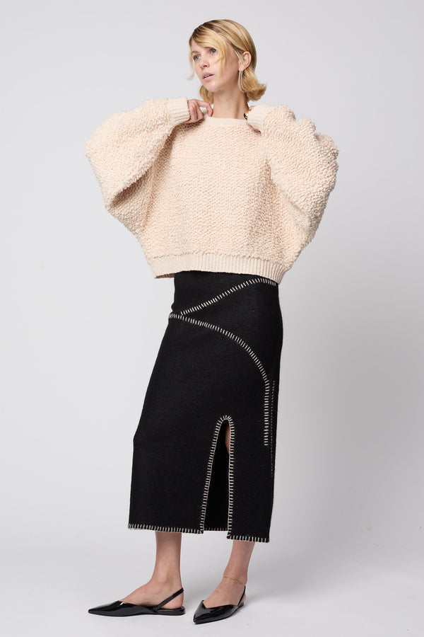 Atelier Delphine BALLOON SLEEVE SWEATER IN CHUNKY LOOP KNIT