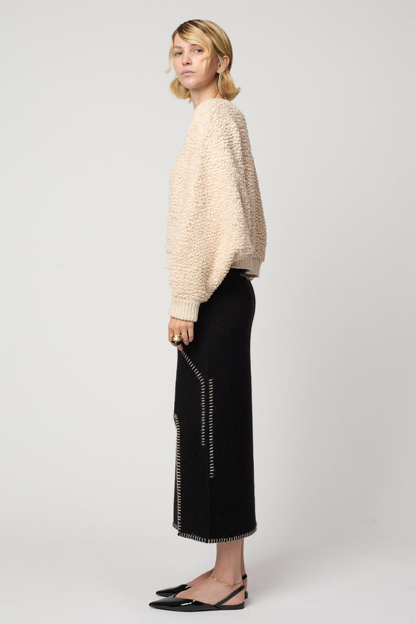 Atelier Delphine BALLOON SLEEVE SWEATER IN CHUNKY LOOP KNIT