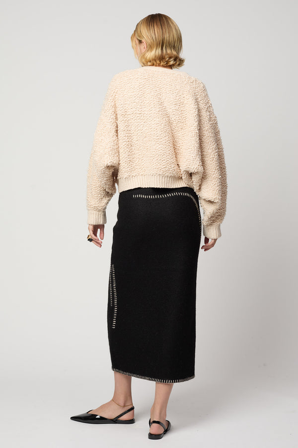Atelier Delphine BALLOON SLEEVE SWEATER IN CHUNKY LOOP KNIT