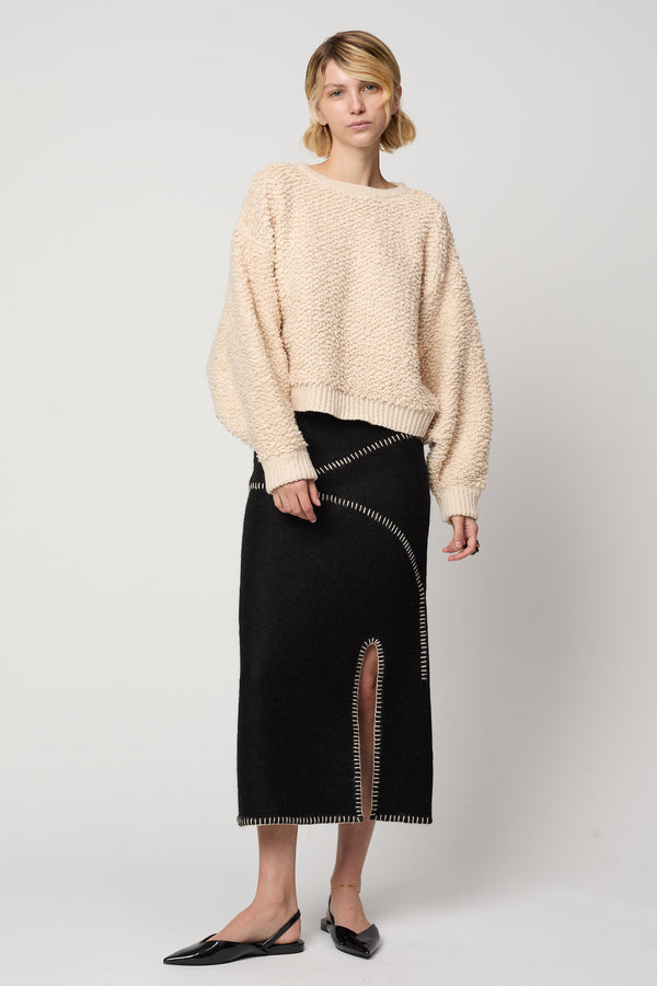 atelier delphine BALLOON SLEEVE SWEATER IN CHUNKY LOOP KNIT