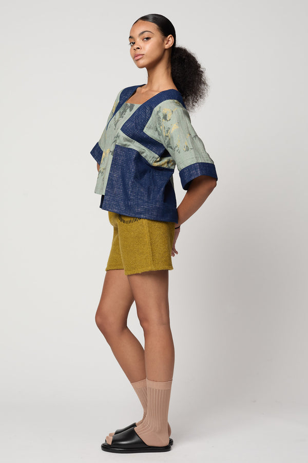 Atelier Delphine BLOCK TOP IN CRINKLED COTTON MARBLE