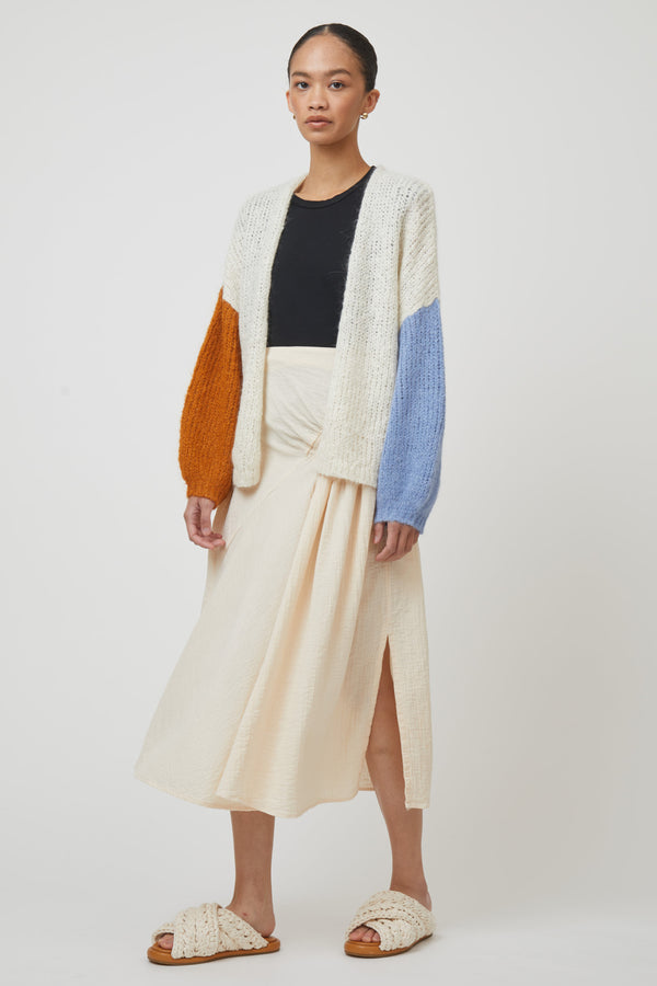 Atelier Delphine Color Blocking Cora Cardigan In Alpaca