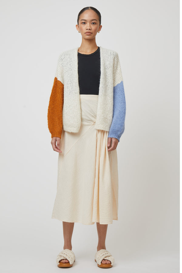 atelier delphine Color Blocking Cora Cardigan in Alpaca