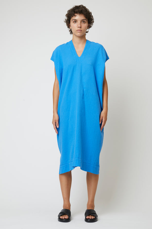 Atelier Delphine Crescent Dress Long In Crinkled Cotton Seasonal Colors