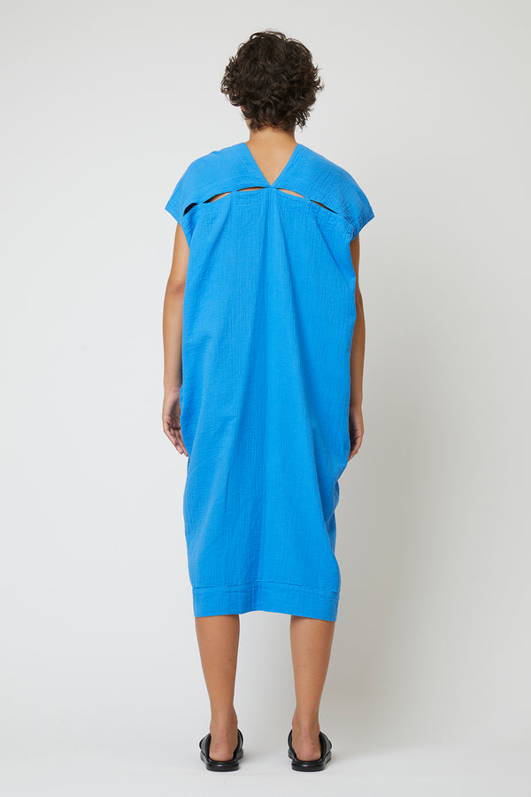 Atelier Delphine Crescent Dress Long In Crinkled Cotton Seasonal Colors