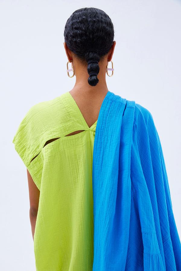 atelier delphine Crescent Dress Long in Crinkled Cotton Seasonal Colors