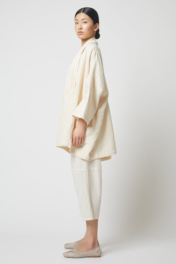 Atelier Delphine Haori Coat In Heavyweight Double Layered Cotton Gauze