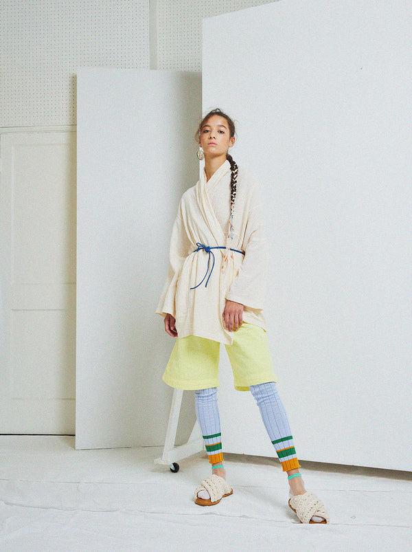 Atelier Delphine Haori Coat In Lightweight Crinkled Cotton Core Colors