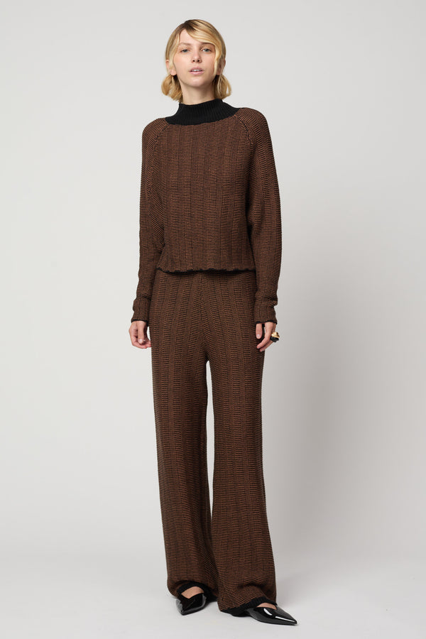 Atelier Delphine HENRIETTA TOP IN CHECKERBOARD STITCH