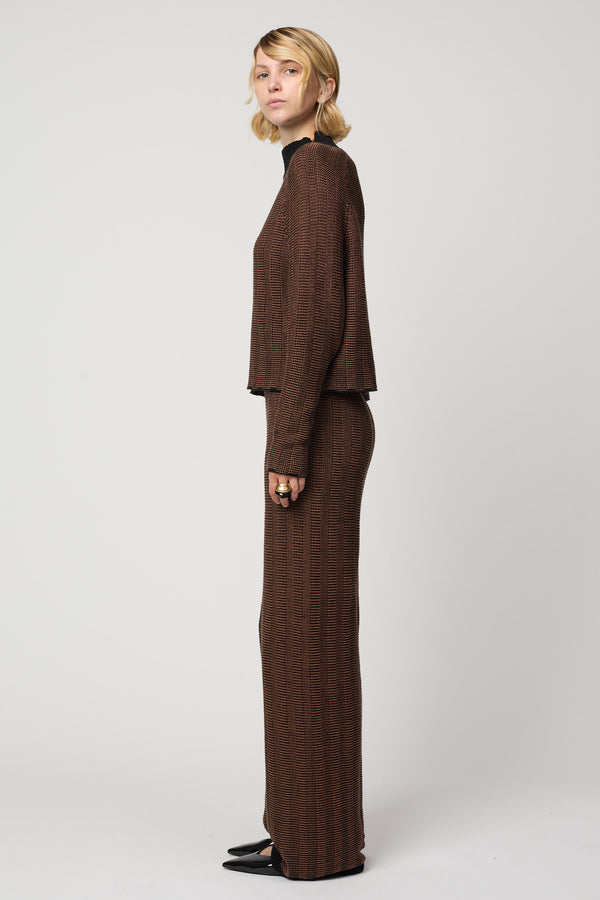 Atelier Delphine HENRIETTA TOP IN CHECKERBOARD STITCH