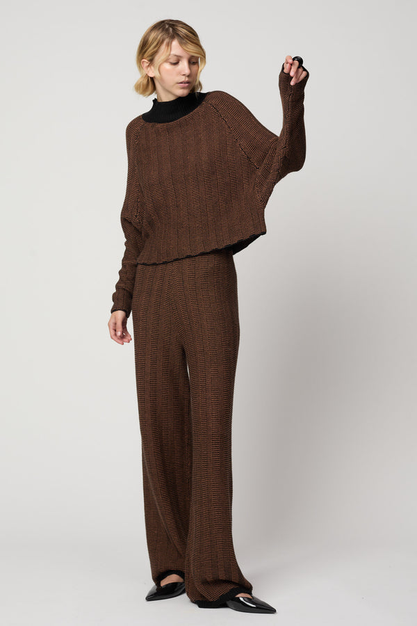 atelier delphine HENRIETTA TOP IN CHECKERBOARD STITCH