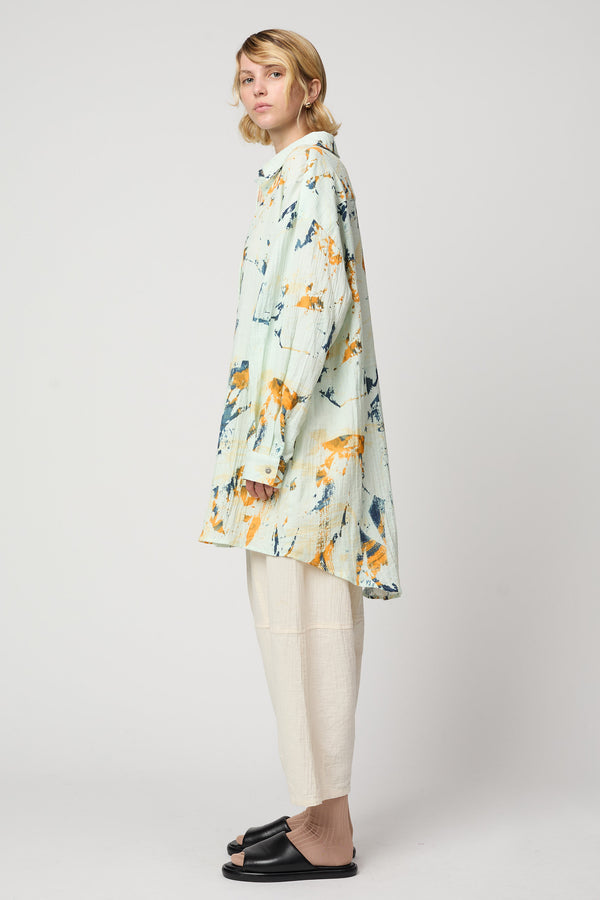 Atelier Delphine OVERSIZED OVERLAY IN CRINKLED COTTON MARBLE