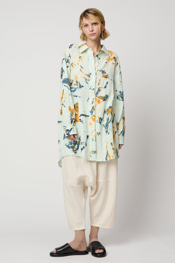 atelier delphine OVERSIZED OVERLAY IN CRINKLED COTTON MARBLE