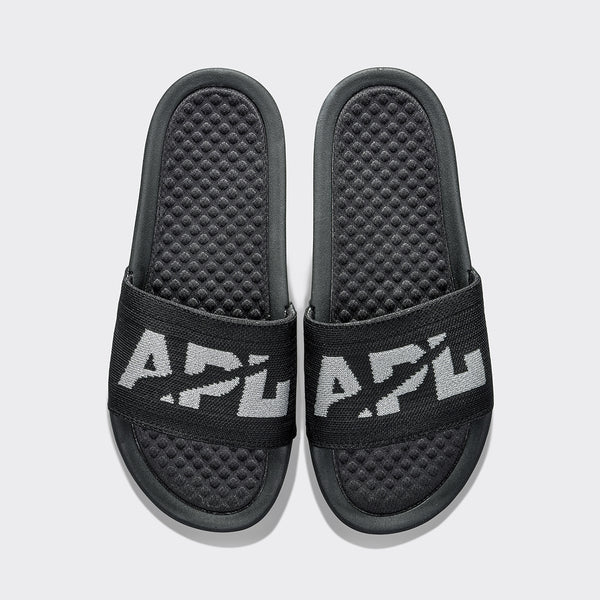 athletic propulsion labs Women's Big Logo TechLoom Slide Black / Reflective Silver