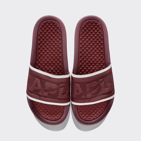 athletic propulsion labs Women's Big Logo TechLoom Slide Burgundy / Ivory