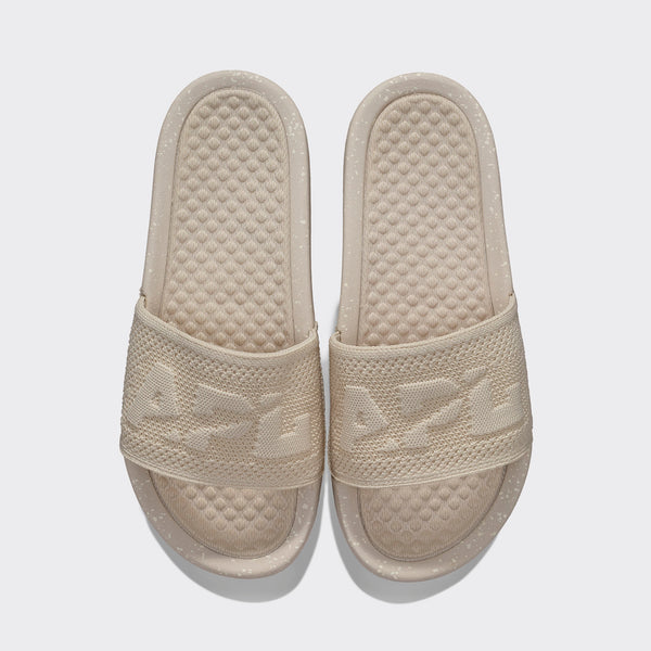athletic propulsion labs Women's Big Logo TechLoom Slide Greige / Ivory / Speckle