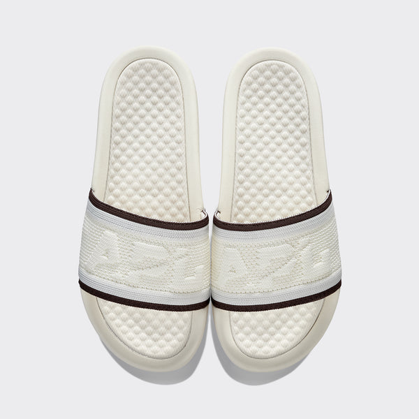 athletic propulsion labs Women's Big Logo TechLoom Slide Ivory / Chocolate
