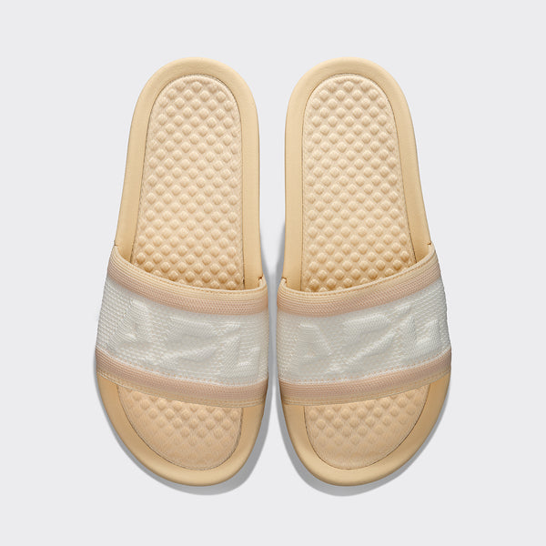 athletic propulsion labs Women's Big Logo TechLoom Slide Vanilla / Alabaster / Ivory