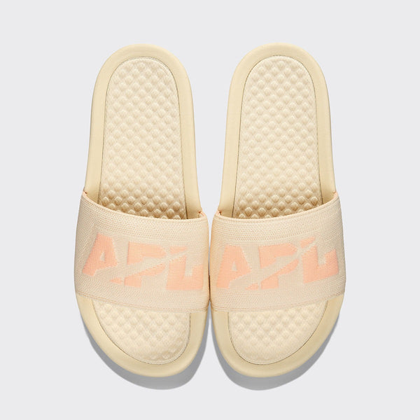 athletic propulsion labs Women's Big Logo TechLoom Slide Vanilla / Neon Peach