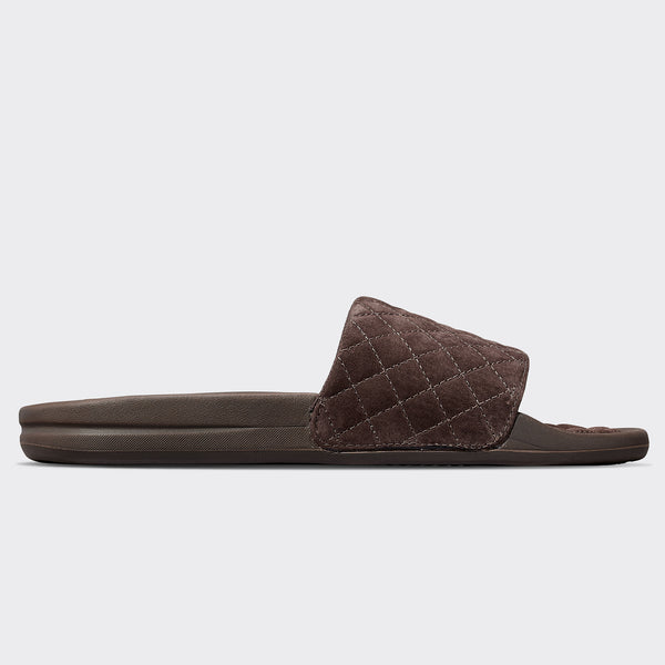 Athletic Propulsion Labs Women's Suede Lusso Slide Dark Umber