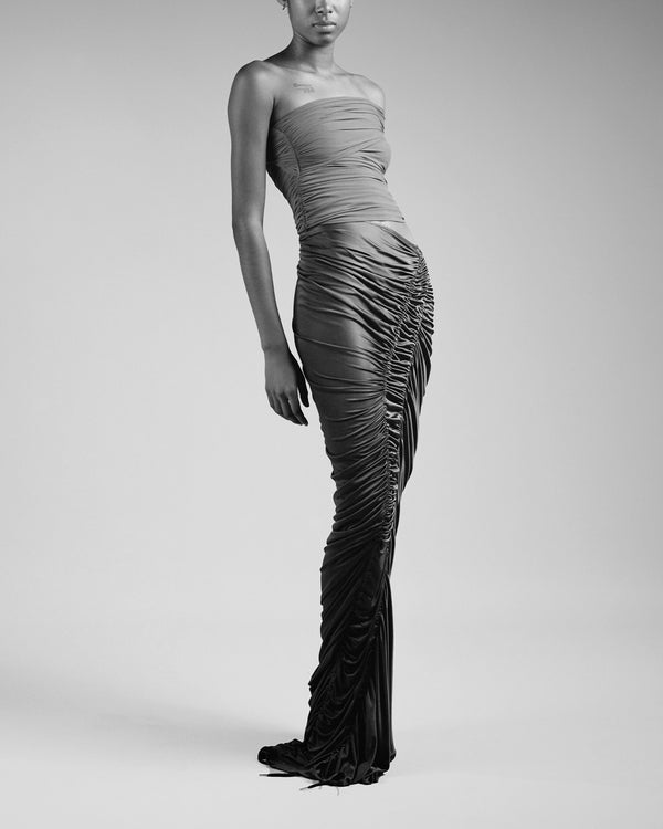 Atlein Asymmetric Ruched Skirt