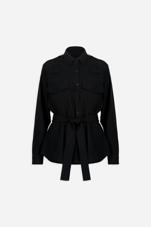 atlein Military open back belted shirt - Exclusive