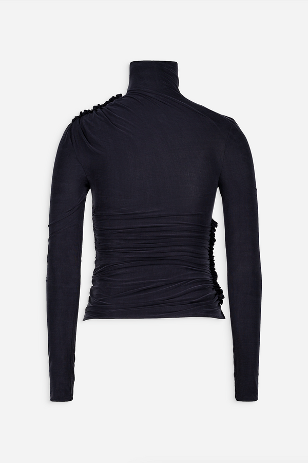 Atlein Mock Neck Ruched Top