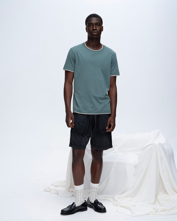 atm anthony thomas melillo CLASSIC JERSEY DOUBLE TRIM SHORT SLEEVE CREW NECK TEE